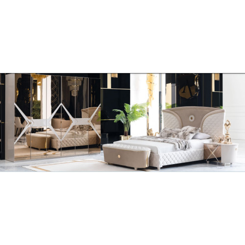 Bett Nachttisch Kleiderschrank 6tlg Schlafzimmer Set Design Luxus Hocker Modern Bett Nachttisch Kleiderschrank 6tlg Schlafzimmer Set Design Luxus Hocker Modern von Xl Moebel