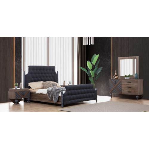 Bett Nachttisch Kommode mit Spiegel Schlafzimmer 4 tlg. Set Chesterfield Bett Nachttisch Kommode mit Spiegel Schlafzimmer 4 tlg. Set Chesterfield von Xl Moebel