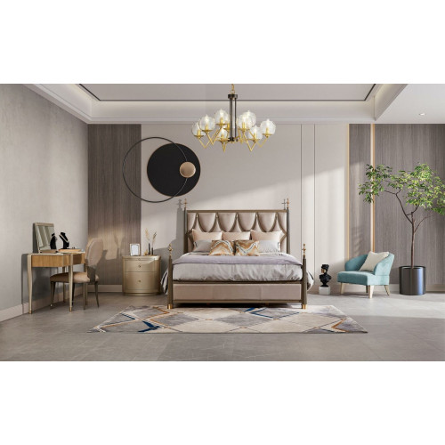 Bett Nachttisch Schminktisch 4 tlg. Schlafzimmer Set Design Modern Massivholz von Xl Moebel