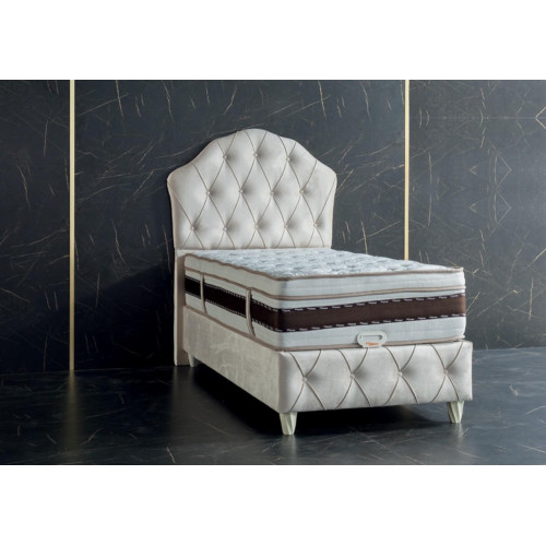 Bett weiß Einzelbett Schlafzimmer Boxspringbett Chesterfield Stil Betten Bett weiß Einzelbett Schlafzimmer Boxspringbett Chesterfield Stil Betten von Xl Moebel