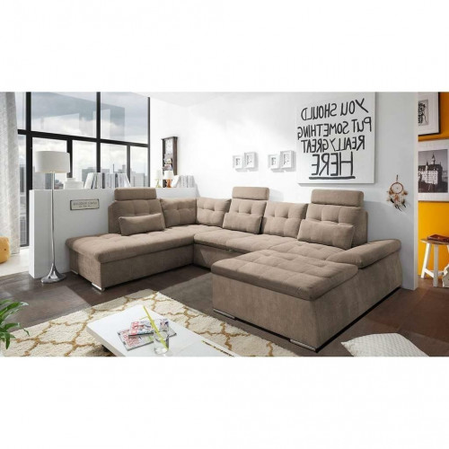 Bettfunktion Ecksofa U-Form Sofa Couch Design Couch Polster Textil Modern von Xl Moebel
