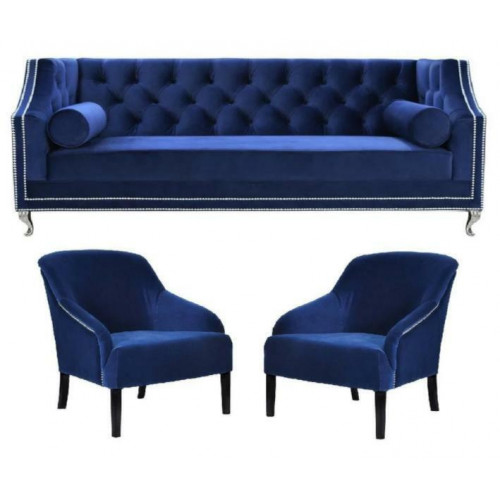 Blaue Chesterfield Sessel Blau xxl Textil Stoff Couchen Gruppe Möbel Garnitur Blaue Chesterfield Sessel Blau xxl Textil Stoff Couchen Gruppe Möbel Garnitur von Xl Moebel