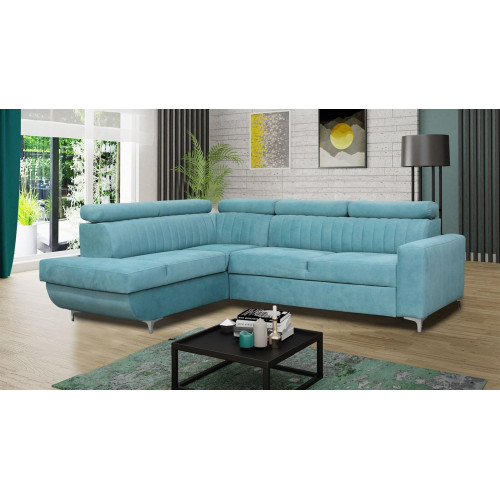 Blaue Couch Wohnlandschaft Stoff Eck Sofa Design Textil Sofa L-Form Möbel von Xl Moebel
