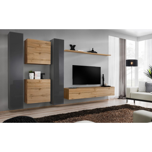 Braun Wohnwand Designer Sideboard Modern TV-Ständer Wohnzimmer Wandregal Braun Wohnwand Designer Sideboard Modern TV-Ständer Wohnzimmer Wandregal von Xl Moebel