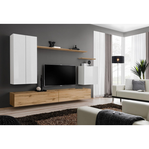 Braun Wohnwand Designer Wohnzimmer Set TV-Ständer Neu Möbel Wandschrank Neu von Xl Moebel