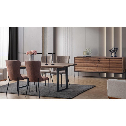 Braune Esszimmer Garnitur Luxus Rechteckiger Esstisch 4x Stühle Anrichte Braune Esszimmer Garnitur Luxus Rechteckiger Esstisch 4x Stühle Anrichte von Xl Moebel