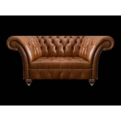 Brauner Chesterfield Leder Zweisitzer Designer Kunstleder 2-Sitzer Sofa von Xl Moebel