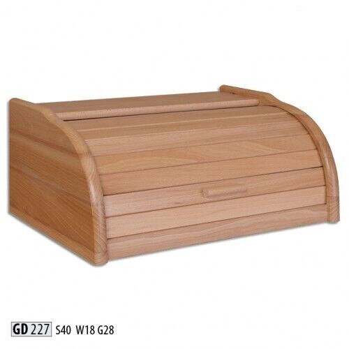 Buche Brotkasten 40 cm Brotbox Rollokasten Brot Rollklappe Echtes Holz Schatulle von Xl Moebel