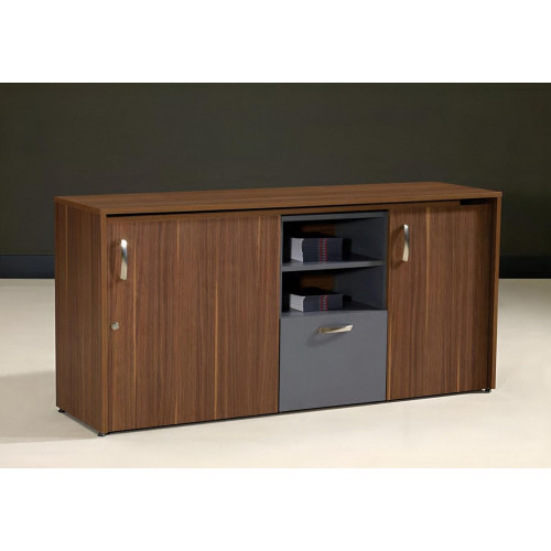 Büroschrank Schreibtisch 2 in 1 Funktions Schrank Tisch Holz Braun Neu von Xl Moebel