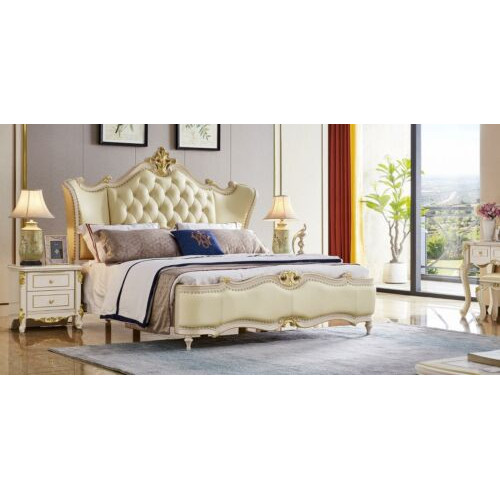 Chesterfield Bett Nachttisch 3tlg. Set Betten Schlafzimmer Leder Massivholz von Xl Moebel