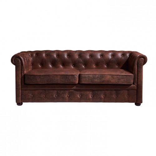 Chesterfield Mens Club Sofa Couch Leder Polster Zweisitzer Braun NEW jvmoebel ® von Xl Moebel
