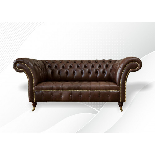Chesterfield Samt Designer Sofa 2 Sitzer Couch Textil Leder Garnitur Braun Neu von Xl Moebel