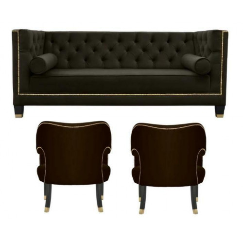 Chesterfield Sessel Schwarze xxl Big Textil Stoff Couchen Möbel Polster Garnitur Chesterfield Sessel Schwarze xxl Big Textil Stoff Couchen Möbel Polster Garnitur von Xl Moebel