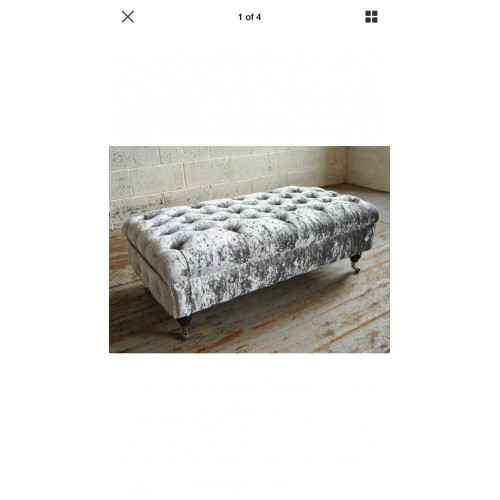 Chesterfield Textil  Hocker XXL Big Fußhocker Polster Sofas Bank Luxus Stoff von Xl Moebel