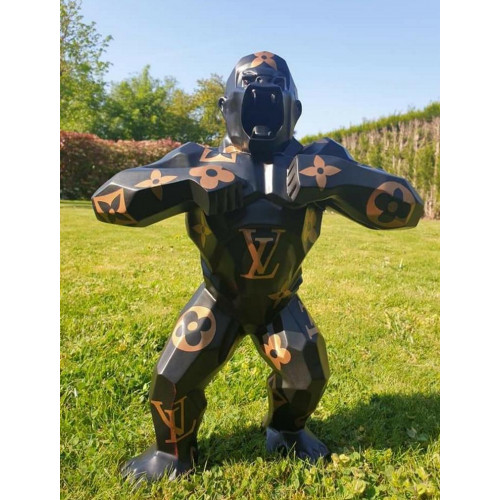 Dekoration Gartenfigur Gorilla Abstrakte Statue Deko Bunt Bemalte Statuen Neu von Xl Moebel