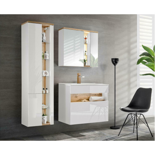 Design Badezimmer Möbel Bad 3 tlg. Set Garnitur Deko Schrank Waschbecken von Xl Moebel