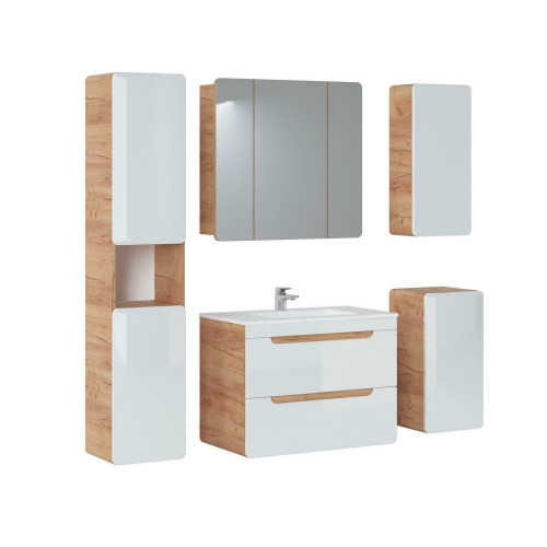 Design Badezimmer Möbel Bad 5tlg. Set Garnitur Schrank Beleuchtung von Xl Moebel