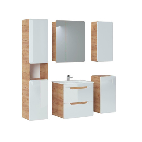 Design Badezimmer Möbel Bad 5tlg. Set Garnitur Schrank Deko Waschbecken von Xl Moebel