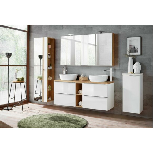 Design Badezimmer Möbel Bad 8 tlg. Set Garnitur Schrank Deko Waschbecken von Xl Moebel