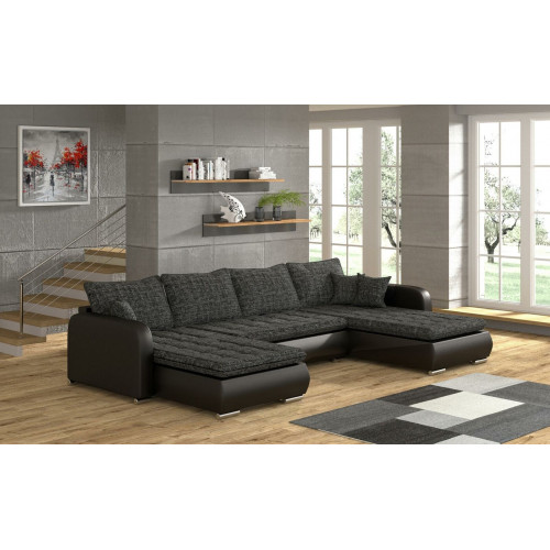 Design Ecksofa U-form Bettfunktion Couch Leder Textil Sofa Neu Wohnlandschaft von Xl Moebel