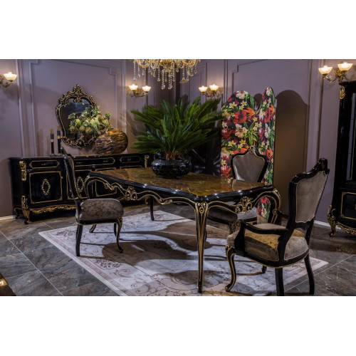Design Esszimmer Set Garnitur Holz Möbel 4x Stuhl Tisch Kommode Neu 6tlg von Xl Moebel
