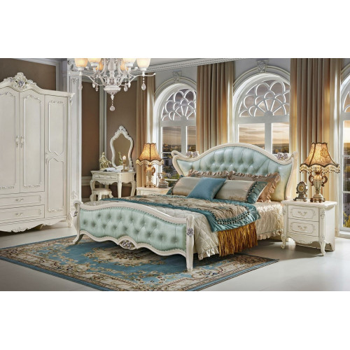 Design Schlafzimmer Set 6 tlg. Barock Bett Nachttisch Kleiderschrank Massivholz Design Schlafzimmer Set 6 tlg. Barock Bett Nachttisch Kleiderschrank Massivholz von Xl Moebel