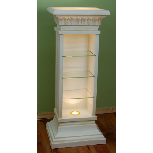 Design Vitrine Regal Glas Säule Vitrinen Regale CD Schrank Lampe 6894 Neu von Xl Moebel