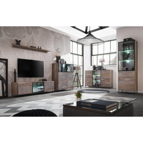 Design Wohnwand TV-Ständer 2x Vitrine rtv Lowboard Einrichtung Set 5 tlg von Xl Moebel