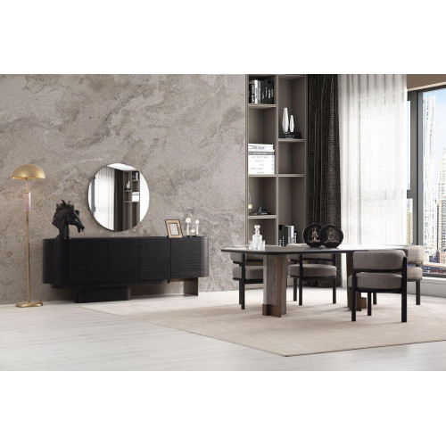 Designer Esszimmer Garnitur Esstisch 6x Stühle Anrichte Spiegel 9tlg Designer Esszimmer Garnitur Esstisch 6x Stühle Anrichte Spiegel 9tlg von Xl Moebel