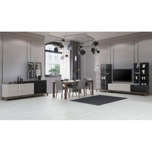 Designer Esszimmer Set Holztisch 4x Polsterstühle Designer TV Anrichte von Xl Moebel