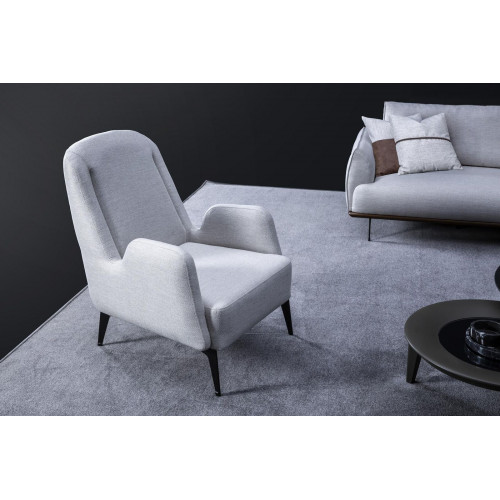 Designer Grauer Sessel Luxus 1 Sitzer Polstersessel Textil Polstersessel von Xl Moebel