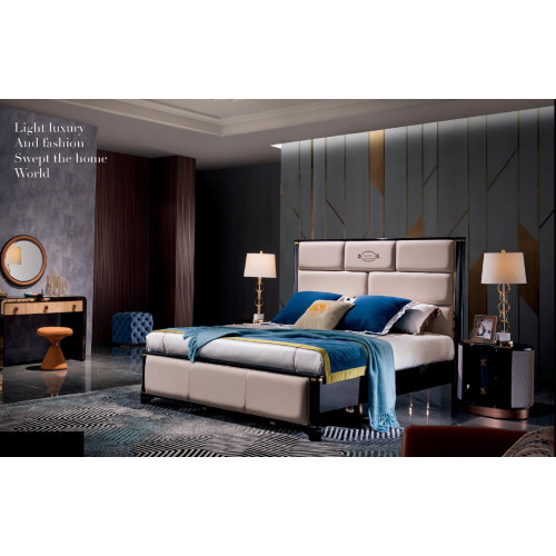 Designer Schlafzimmer Möbel 5tlg Komplett Set Bett Nachttisch Schminktisch Leder Designer Schlafzimmer Möbel 5tlg Komplett Set Bett Nachttisch Schminktisch Leder von Xl Moebel
