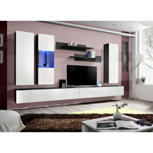 Designer Set 7 tlg. Wohnwand Hänge Vitrine Wandschrank Luxus Möbel Wohnzimmer von Xl Moebel