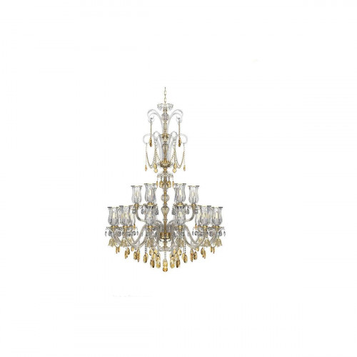Designer Silber Goldene Lüster Kronleuchter Wohnzimmer Pendel Leuchter von Xl Moebel