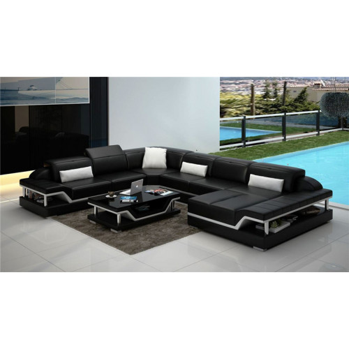 Designer Sofa Couch Ecksofa mit Hocker Polster Garnitur Wohnlandschaft U-Form von Xl Moebel