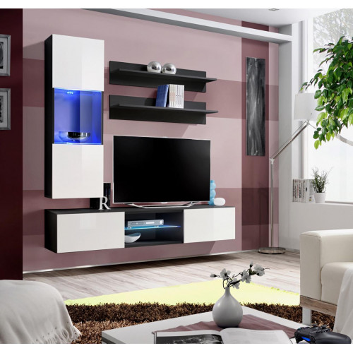 Designer Wohnwand Modern TV-Ständer Hänge Vitrine Wandregale Wohnzimmermöbel von Xl Moebel