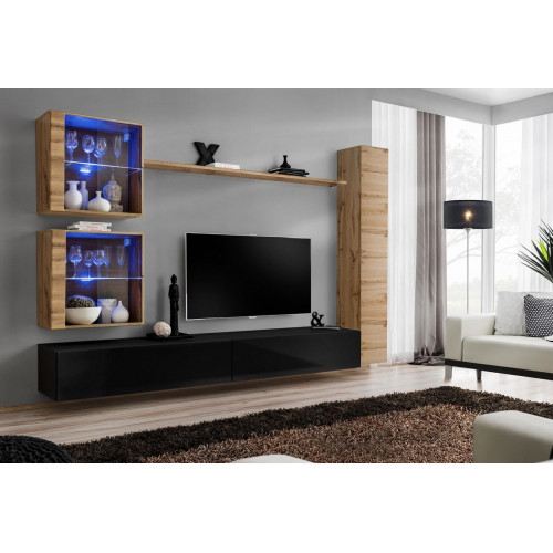 Designer Wohnzimmer Möbel Wand Schrank Wohnwand Regal TV-Ständer Set 6tlg. von Xl Moebel