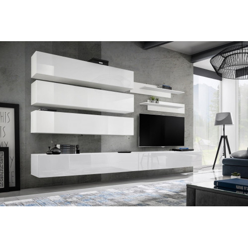 Designer Wohnzimmer Set Wand Regale Wohnwand Regal TV-Ständer Set 7tlg. von Xl Moebel
