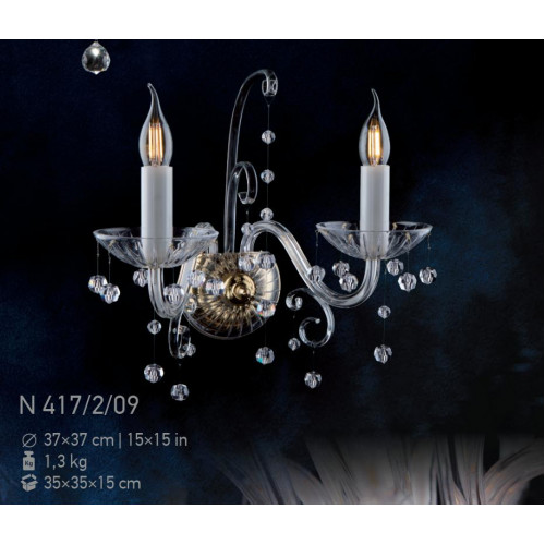 Doppel Wandlampe Leuchte Kristall Edle Kronleuchter Wand Leuchten Lampen Lampe von Xl Moebel