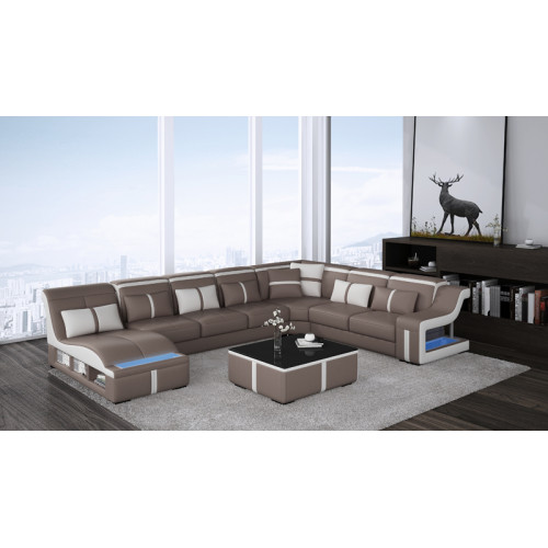 Eck Sofa Couch Polster Eck Sitz U Form Leder Garnitur Wohnlandschaft von Xl Moebel
