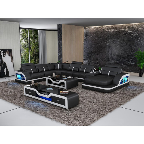 Eckgarnitur Ledersofa Design Ecksofa Luxus Wohnlandschaft led sofa couch Polster Eckgarnitur Ledersofa Design Ecksofa Luxus Wohnlandschaft led sofa couch Polster von Xl Moebel