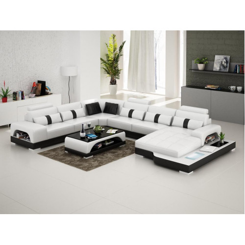 Eckgarnitur Ledersofa Design Luxus Wohnlandschaft led sofa couch Polster Ecksofa von Xl Moebel