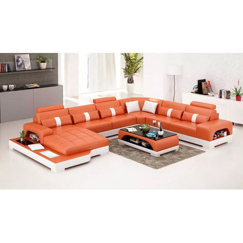 Eckgarnitur Sofa Polster Eckgruppe Wohnlandschaft Ledersofa Couchen sofas U-Form von Xl Moebel