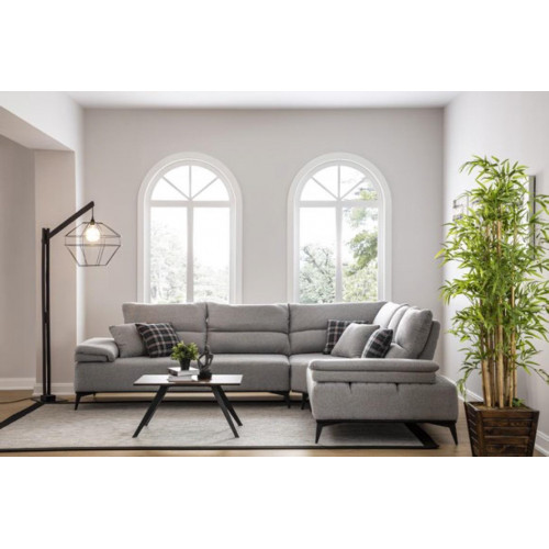 Ecksofa L Form Sofa Couch Design Couchen Polster Textil Neu Eck Garnitur Grau von Xl Moebel