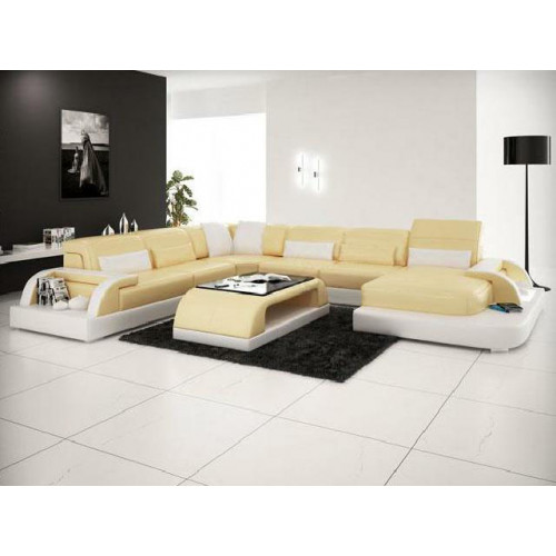 Ecksofa Polster Sofa Eckgarnitur Couch Modernde Designer Sofas U Form Leder +USB von Xl Moebel