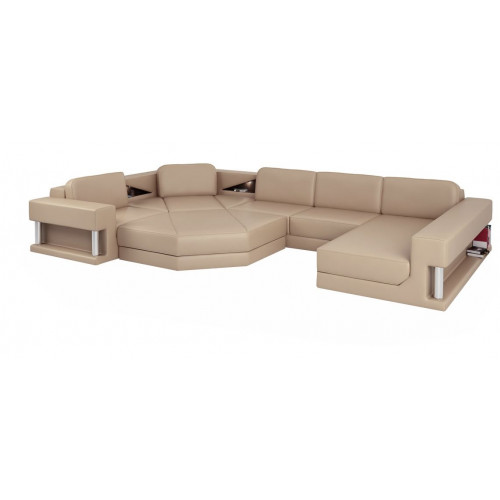 Ecksofa Sofa Couch Polster Garnitur Leder Sofas Ecke Wohnlandschaft U Form xxl von Xl Moebel