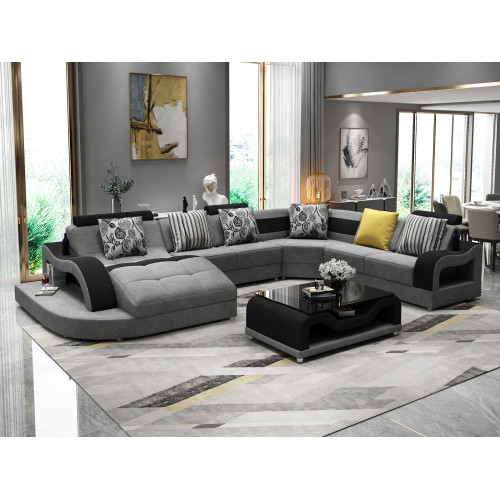 Ecksofa Sofa U Form Couch Polster Designer Textil Big Stoffsofa Wohnlandschaft von Xl Moebel