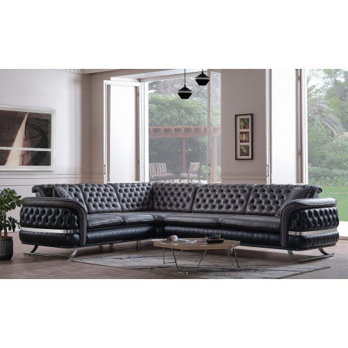 Ecksofa Wohnlandschaft Farbe Schwarz U Form XXL Sofa Neu Chesterfield Neu von Xl Moebel