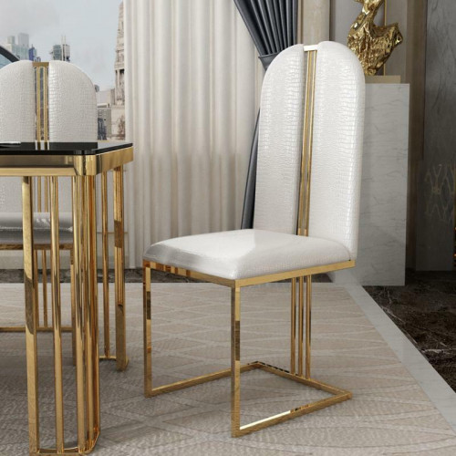 Edelstahl Stuhl Esszimmer Leder Stuhl Stühle Edelstahl Designer Gold Edelstahl Stuhl Esszimmer Leder Stuhl Stühle Edelstahl Designer Gold von Xl Moebel