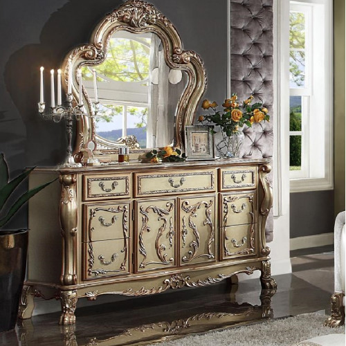 Edle Kommode Buffet Kommoden Schrank + Spiegel Barock Rokoko Anrichte Holz neu von Xl Moebel